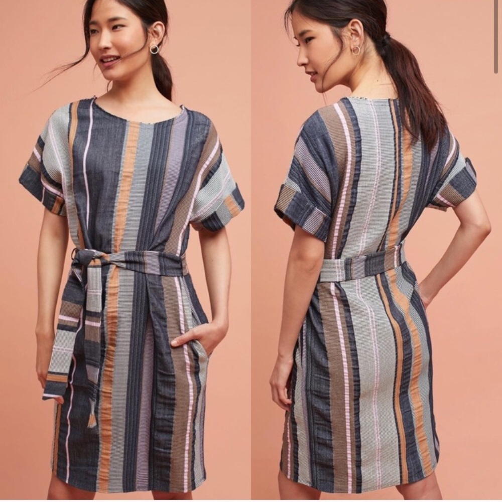 ANTHROPOLOGIE Austen Stripe Tunic Dress